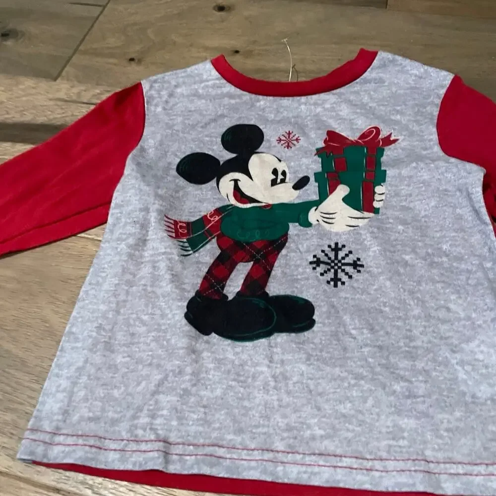 Disney Mickey Mouse Christmas Pajama Set Size 4 Cozy Festive